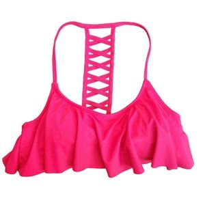 Ladies Bright Pink Swimsuit Top Medium
